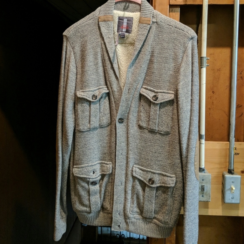 Grey Buffalo Jeans button sweater